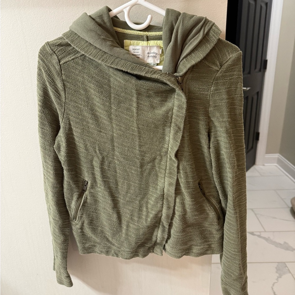 Anthropologie zip-up small sweater